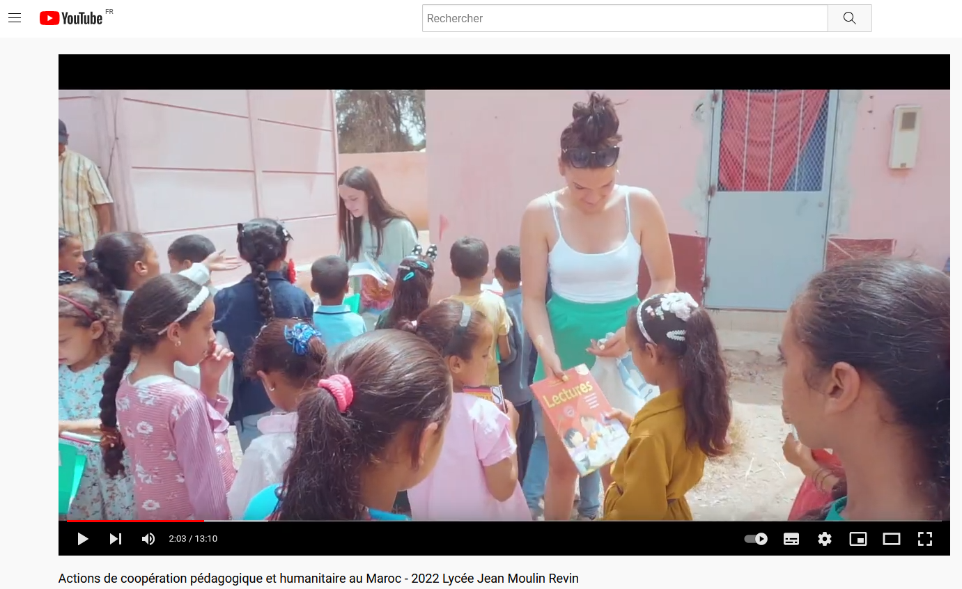Vidéo du projet humanitaire voyage au Maroc - lycée Jean Moulin de Revin