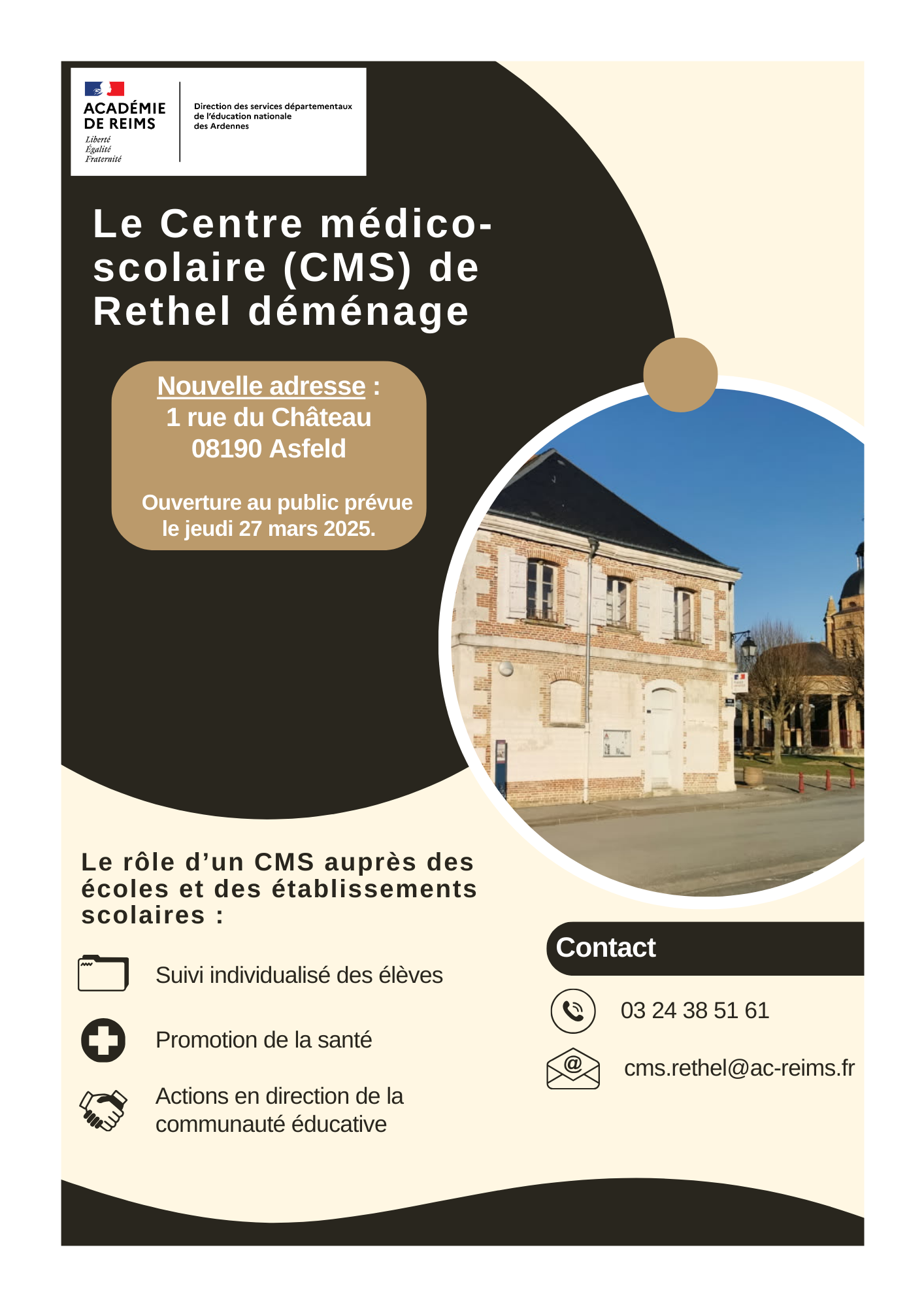 Flyer Déménagement du CMS de Rethel