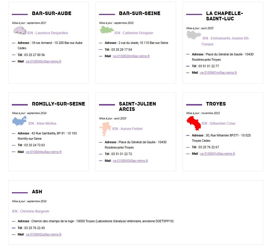 Circonscriptions du département de l'Aube