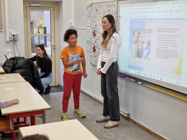 Un athlète s’invite dans ma classe : la grimpeuse Saula Lerondel à l’école Fernand Ganne